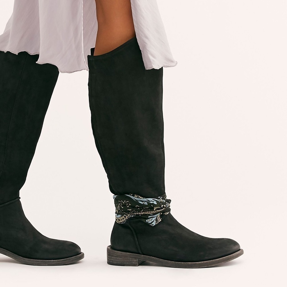 FREE People Tall Rodeo Suede Leather Knee High Boots Riding Boots New in Box 8 - Picture 2 of 8